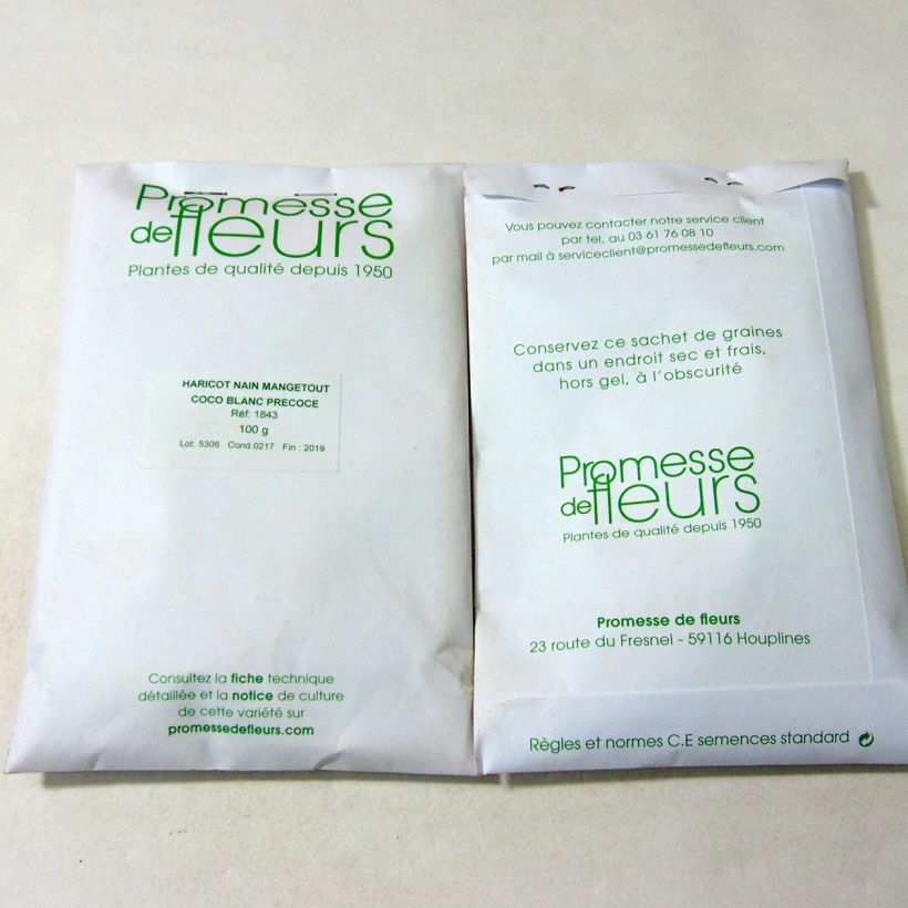 Esempio di esemplare Fagiolo da sgranare Bianco sacchetto di semi 180 (100g) come consegnato