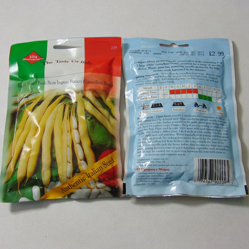 Esempio di esemplare Fagiolo da sgranare Impero Bianco sacchetto di semi 200 (100g) come consegnato