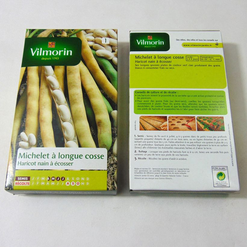 Esempio di esemplare Fagiolo da sgranare Michelet longue cosse - Vilmorin sacchetto di semi 400 (200g) come consegnato