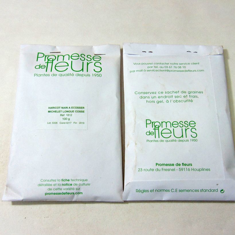 Esempio di esemplare Fagiolo da sgranare Michelet longue cosse sacchetto di semi 180 (100g) come consegnato