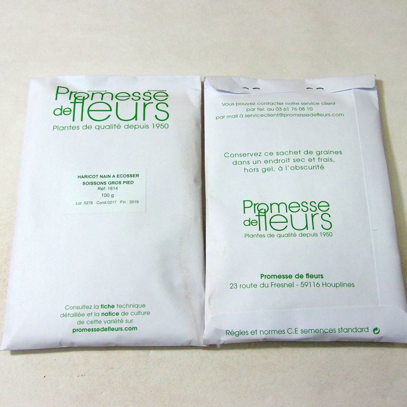 Esempio di esemplare Fagiolo da sgranare Soissons gros pied sacchetto di semi 200 (100g) come consegnato