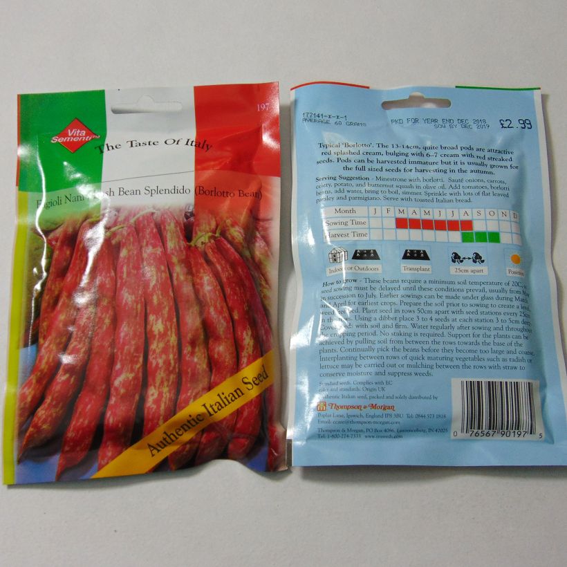 Esempio di esemplare Fagiolo da sgranare Splendido sacchetto di semi 120 (60g) come consegnato
