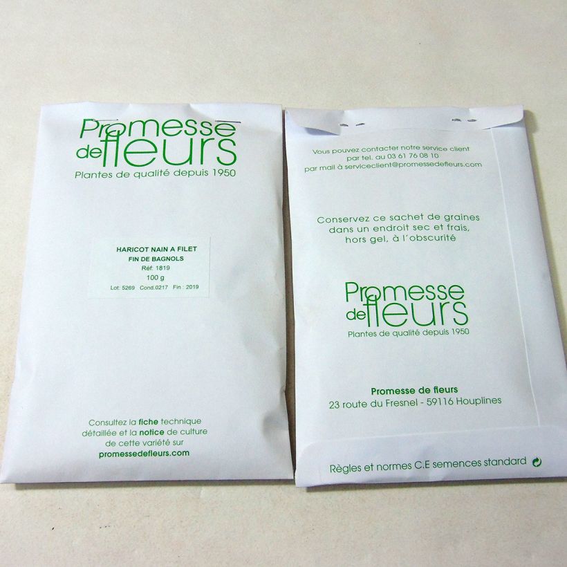 Esempio di esemplare Fagiolino Fin de Bagnols sacchetto di semi 250 (100g) come consegnato