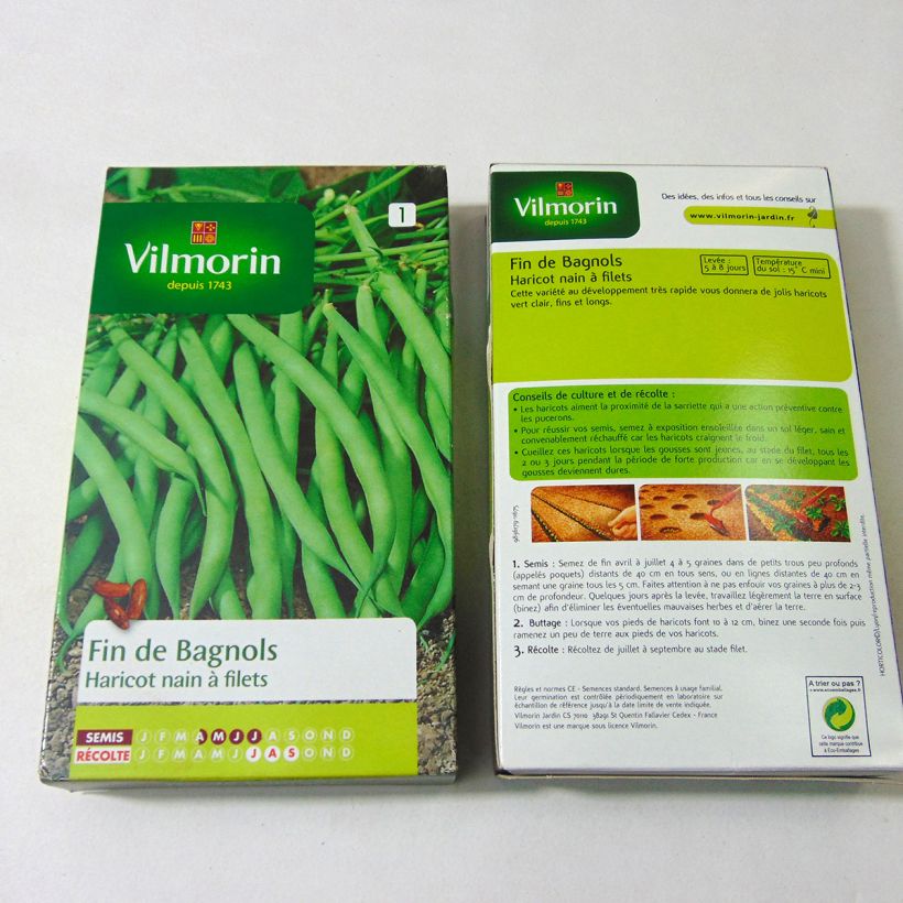 Esempio di esemplare Fagiolo nano Fin de Bagnols - Vilmorin sacchetto di semi 500 (250g) come consegnato