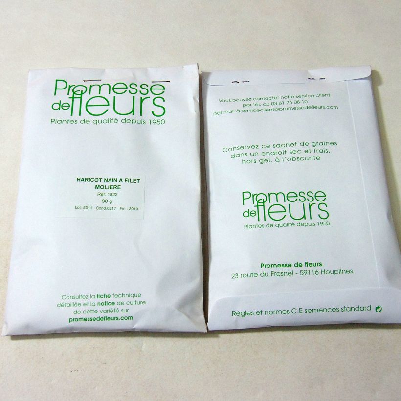 Esempio di esemplare Fagiolo nano Molière sacchetto di semi 220 (90g) come consegnato