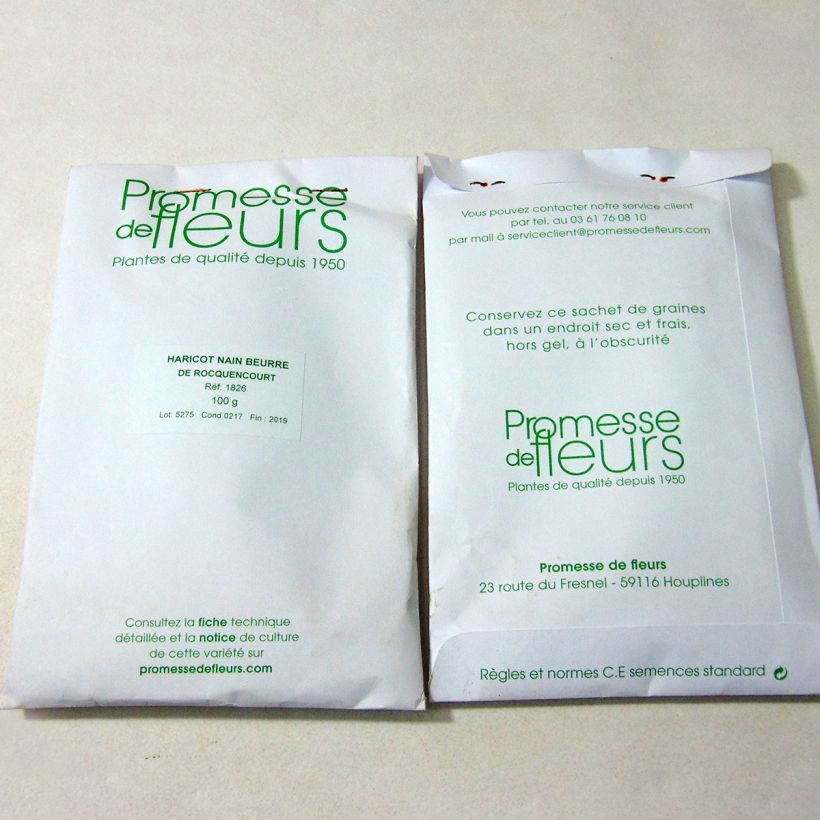 Esempio di esemplare Fagiolino Rocquencourt sacchetto di semi 250 (100g) come consegnato