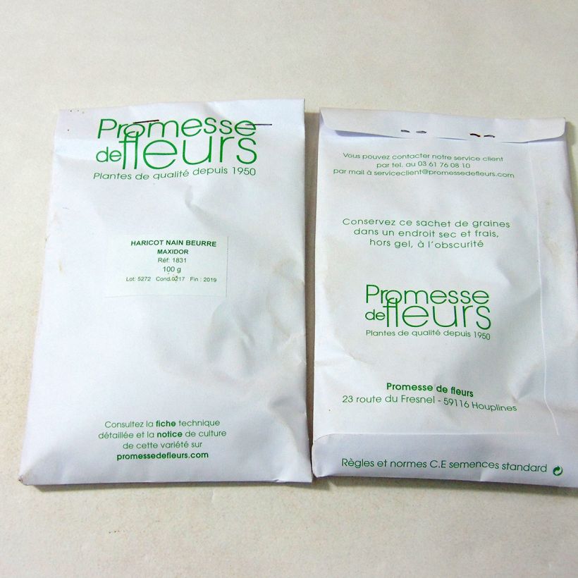 Esempio di esemplare Fagiolo nano Maxidor sacchetto di semi 350 (100g) come consegnato