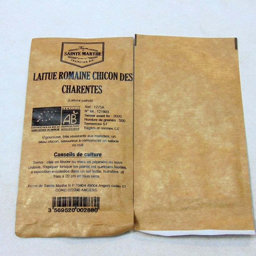 Esempio di esemplare Lattuga romana Chicon des Charentes sacchetto di semi 500 come consegnato