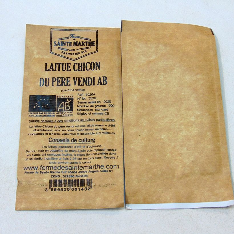 Esempio di esemplare Lattuga romana Chicon du Père Vendi sacchetto di semi 500 come consegnato