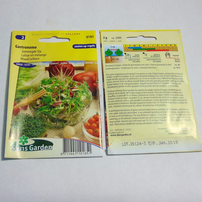 Esempio di esemplare Lattuga mix Gastronome sacchetto di semi 2000 (2g) come consegnato