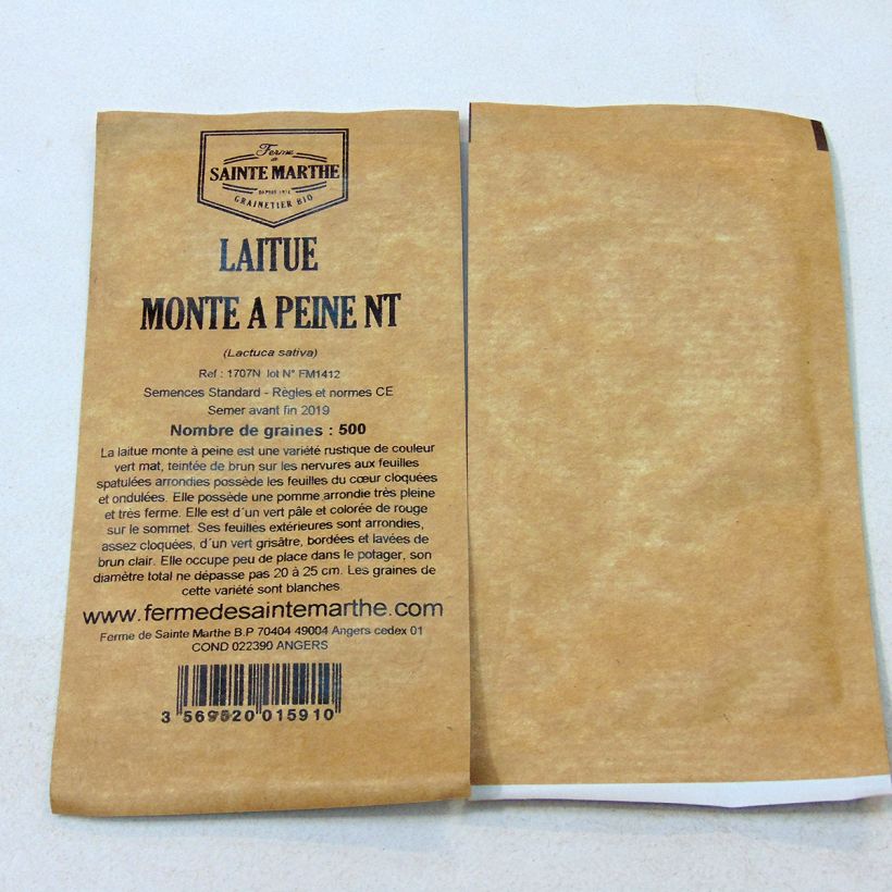 Esempio di esemplare Lattuga a cappuccio Monte à Peine sacchetto di semi 500 come consegnato