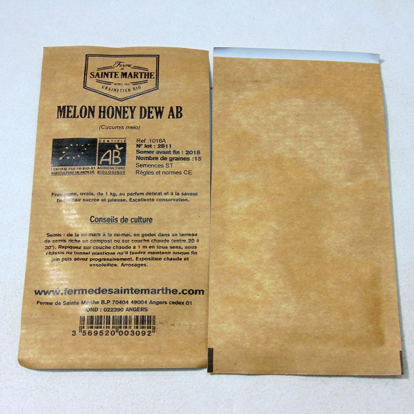 Esempio di esemplare Melone Honey Dew Bio - Ferme de Sainte Marthe sacchetto di semi 15 come consegnato