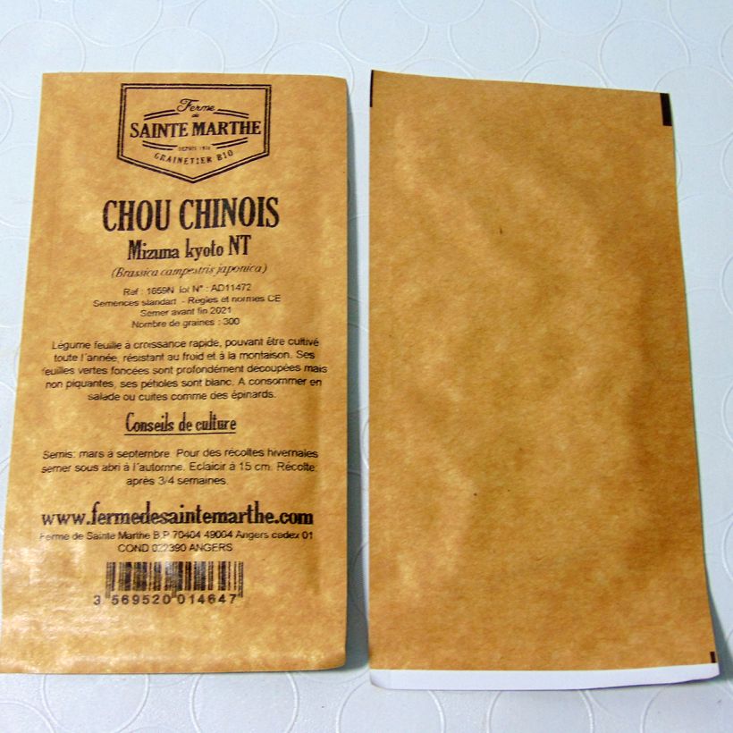 Esempio di esemplare Cavolo cinese Japonica sacchetto di semi 300 come consegnato