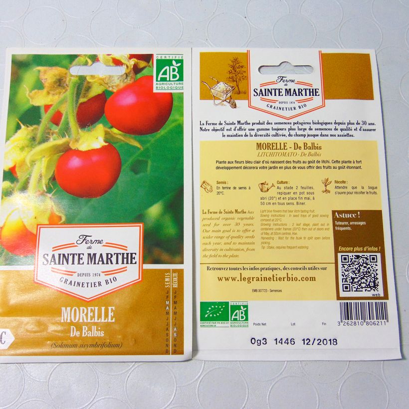 Esempio di esemplare Solanum sisymbrifolium - Pomodoro litchi sacchetto di semi 70 come consegnato