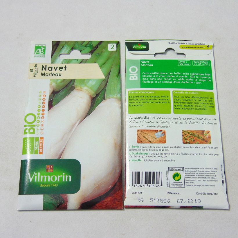 Esempio di esemplare Rapa Martello Bio - Vilmorin sacchetto di semi 2000 (5g) come consegnato