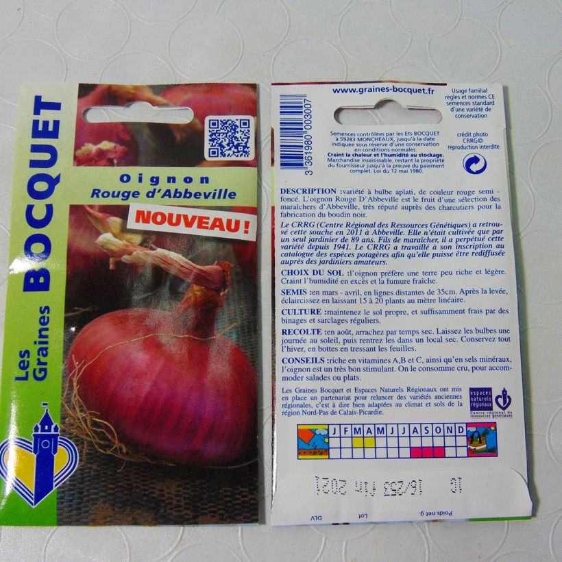 Esempio di esemplare Cipolla rossa d'Abbeville sacchetto di semi 250 (1g) come consegnato