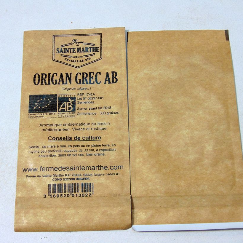 Esempio di esemplare Origano comune Greco sacchetto di semi 300 come consegnato