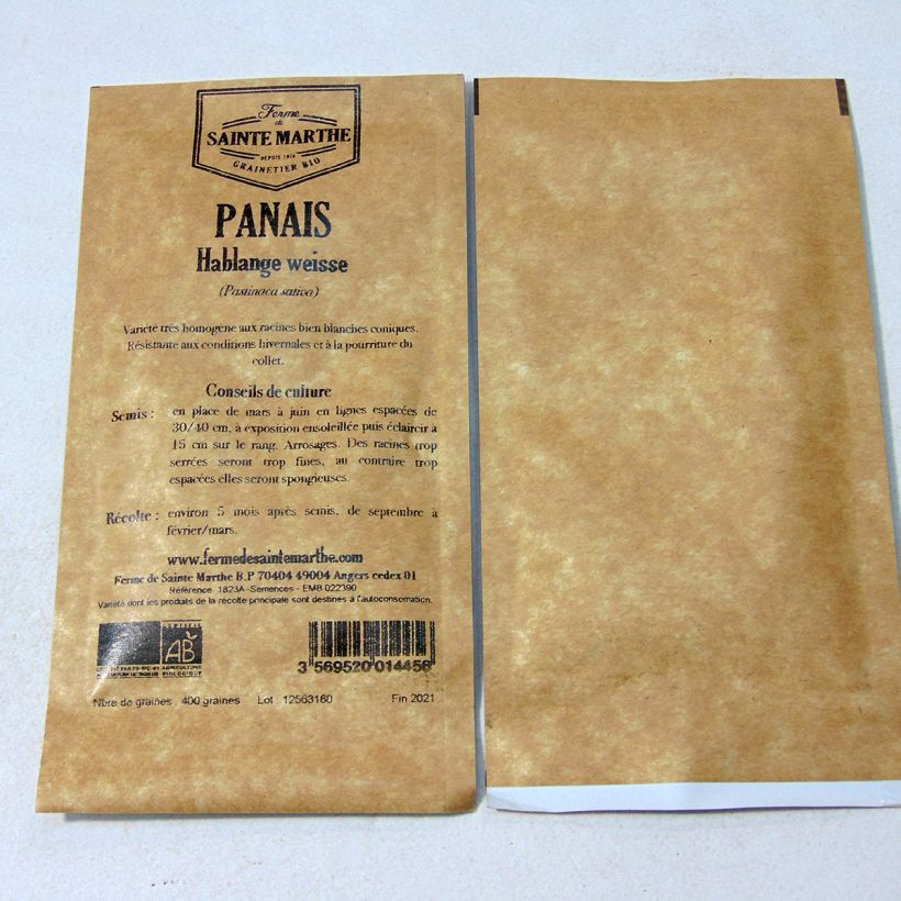 Esempio di esemplare Pastinaca Hablange Weisse sacchetto di semi 400 (1g) come consegnato