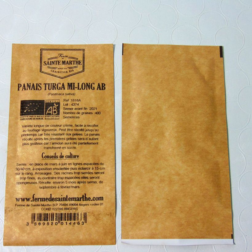 Esempio di esemplare Pastinaca Turga mi-long sacchetto di semi 400 (2g) come consegnato