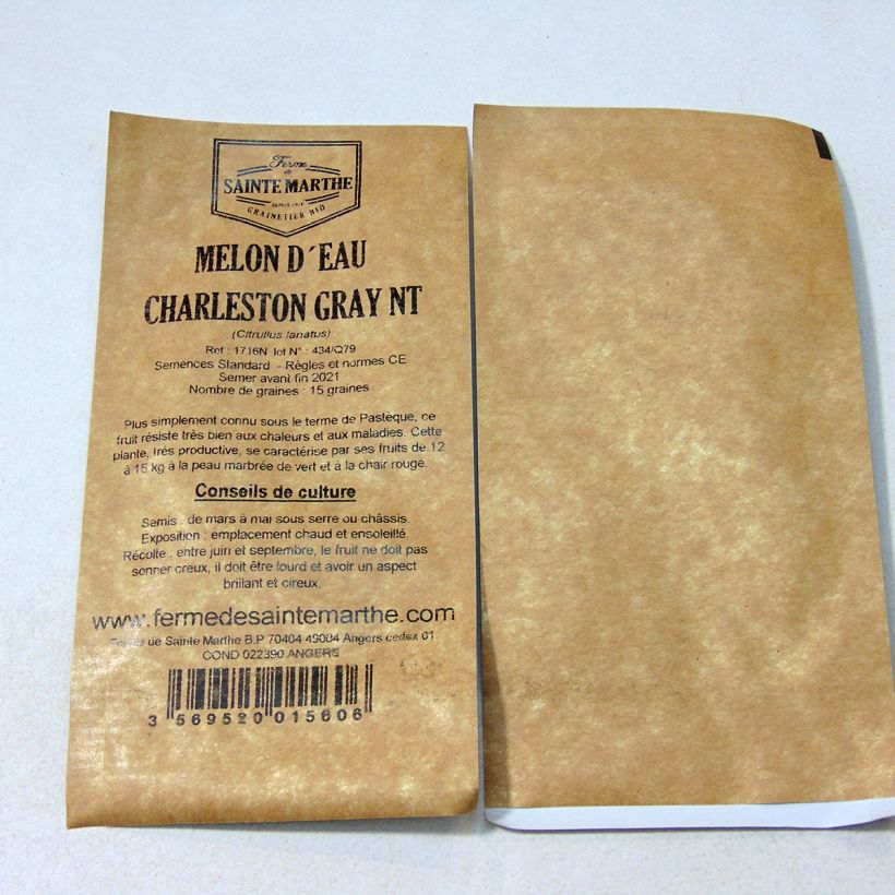Esempio di esemplare Anguria Charleston sacchetto di semi 15 (1g) come consegnato