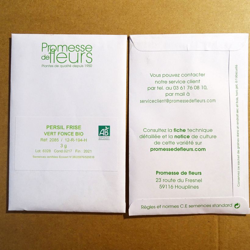 Esempio di esemplare Prezzemolo riccio Verde scuro sacchetto di semi 2500 (5g) come consegnato
