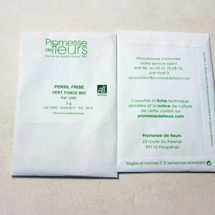 Esempio di esemplare Prezzemolo riccio Verde scuro (semi) sacchetto di semi 2000 (5g) come consegnato