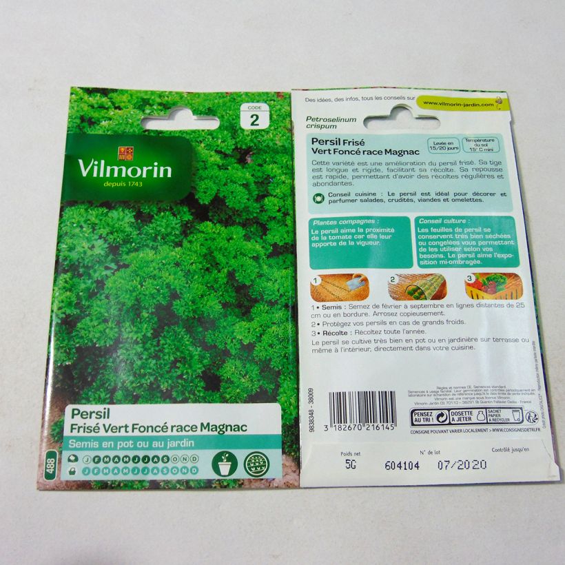 Esempio di esemplare Prezzemolo riccio verde scuro Magnac sacchetto di semi 3000 (5g) come consegnato