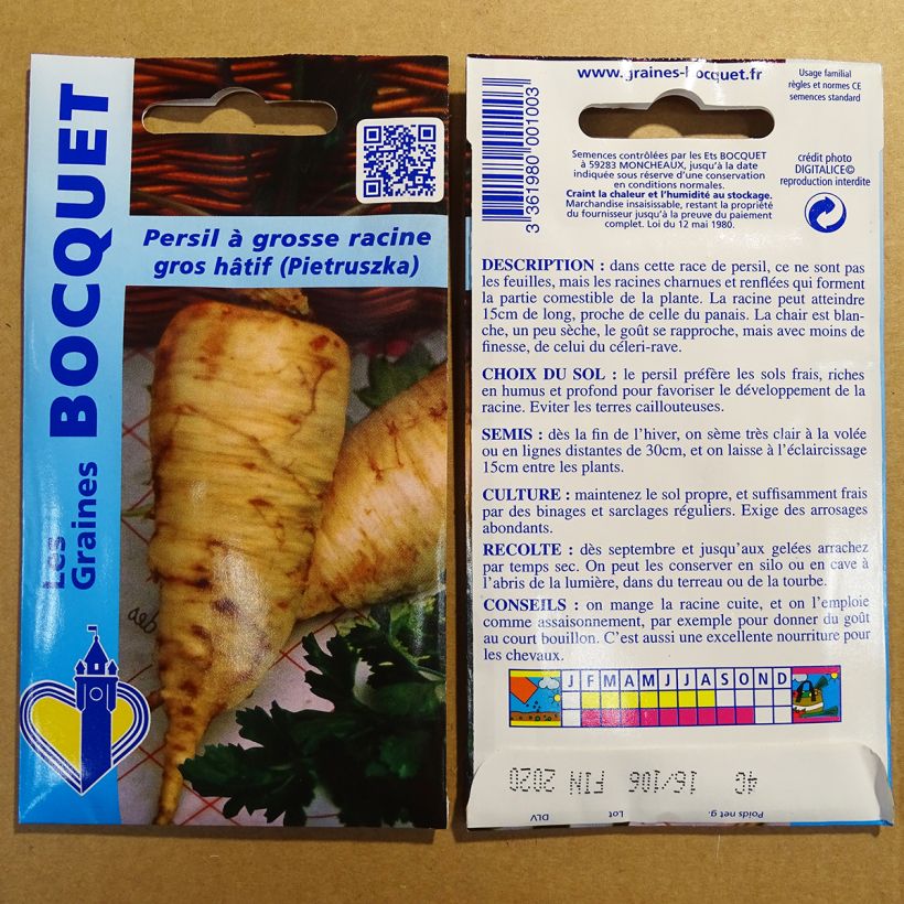 Esempio di esemplare Prezzemolo tuberoso tuberosum sacchetto di semi 2400 (4g) come consegnato
