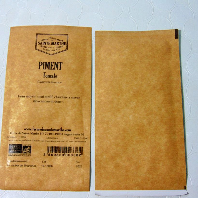 Esempio di esemplare Peperoncino Pomodoro sacchetto di semi 30 come consegnato