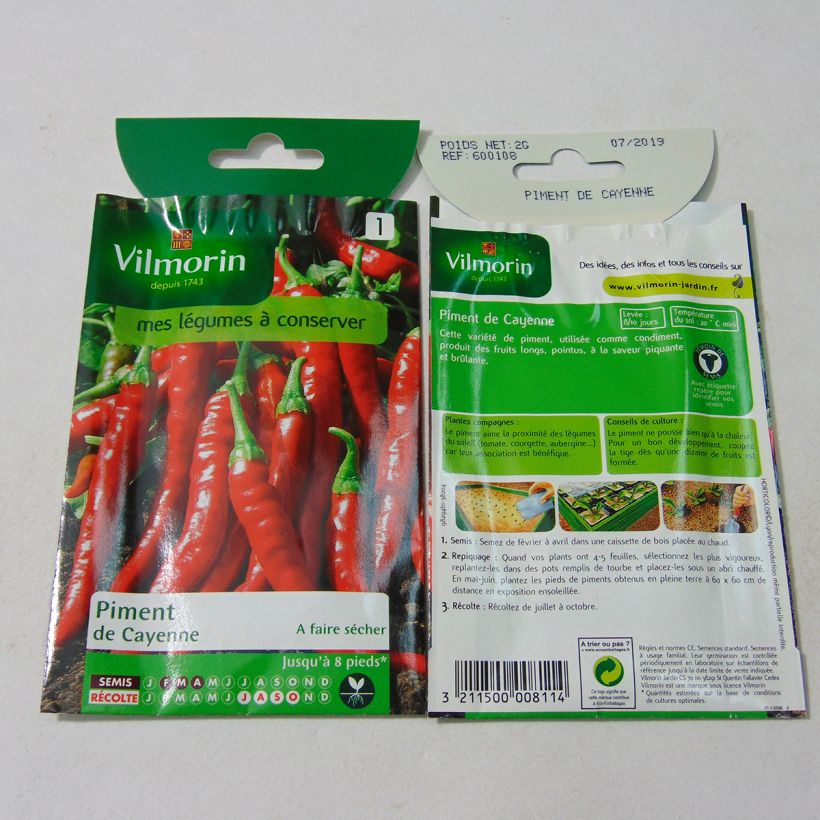 Esempio di esemplare Peperoncino di Cayenna sacchetto di semi 240 (2g) come consegnato