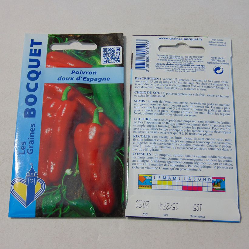 Esempio di esemplare Peperone Dolce spagnolo sacchetto di semi 120 (1g) come consegnato