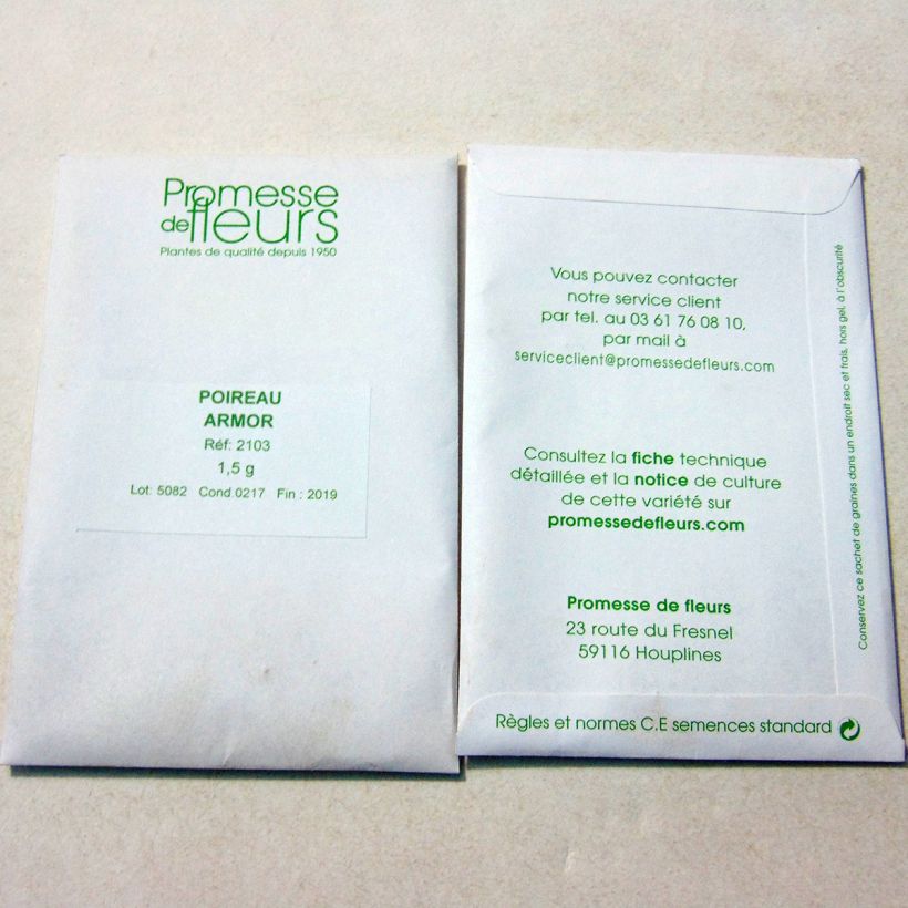 Esempio di esemplare Porro Armor sacchetto di semi 250 (1g) come consegnato