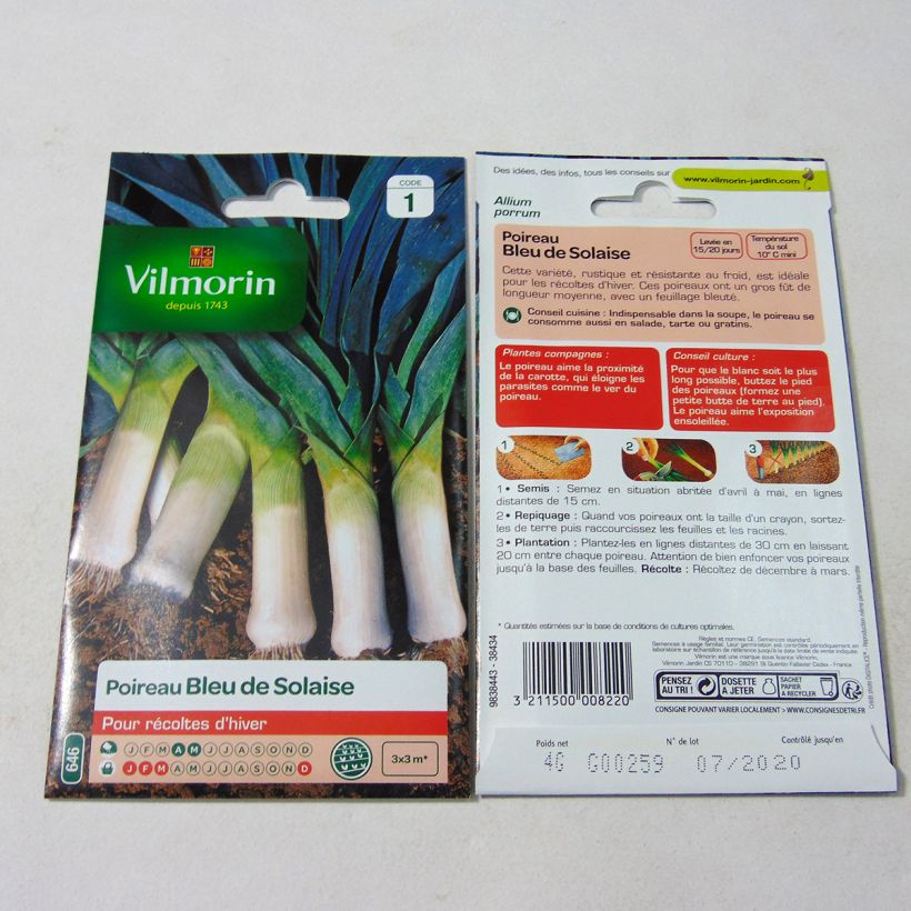 Esempio di esemplare Porro Blu di Solaise - Vilmorin sacchetto di semi 1000 (4g) come consegnato