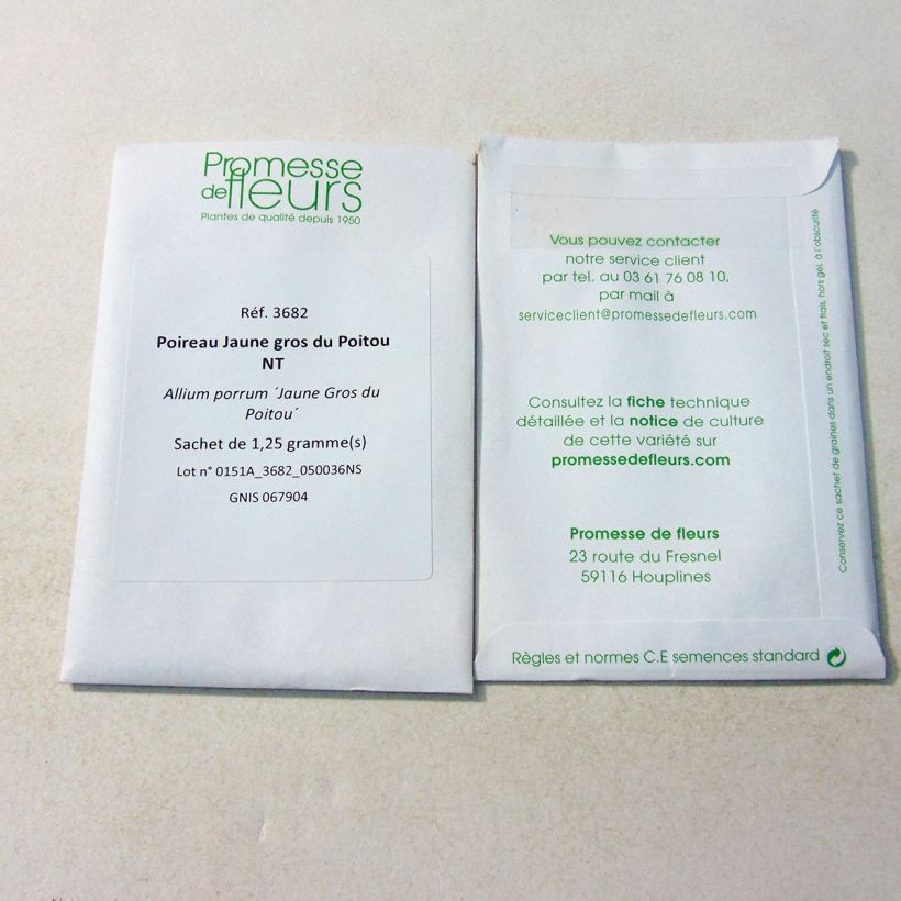 Esempio di esemplare Porro Giallo gros du Poitou NT sacchetto di semi 250 (1g) come consegnato