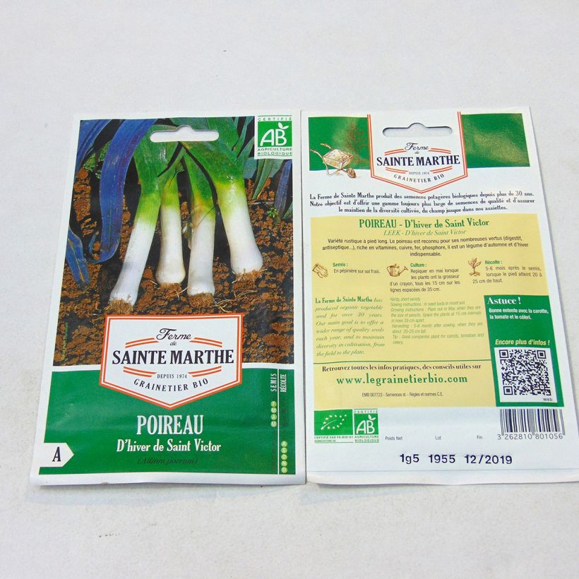 Esempio di esemplare Porro Saint Victor Bio sacchetto di semi 400 (1g) come consegnato