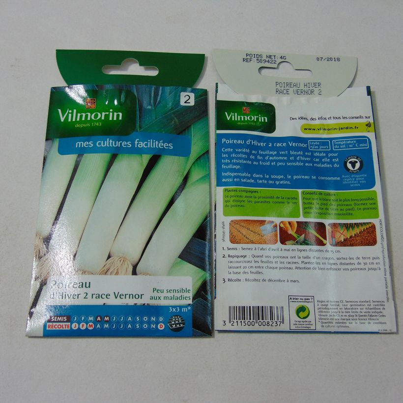 Esempio di esemplare Porro di inverno 2 race Vernor sacchetto di semi 1000 (4g) come consegnato