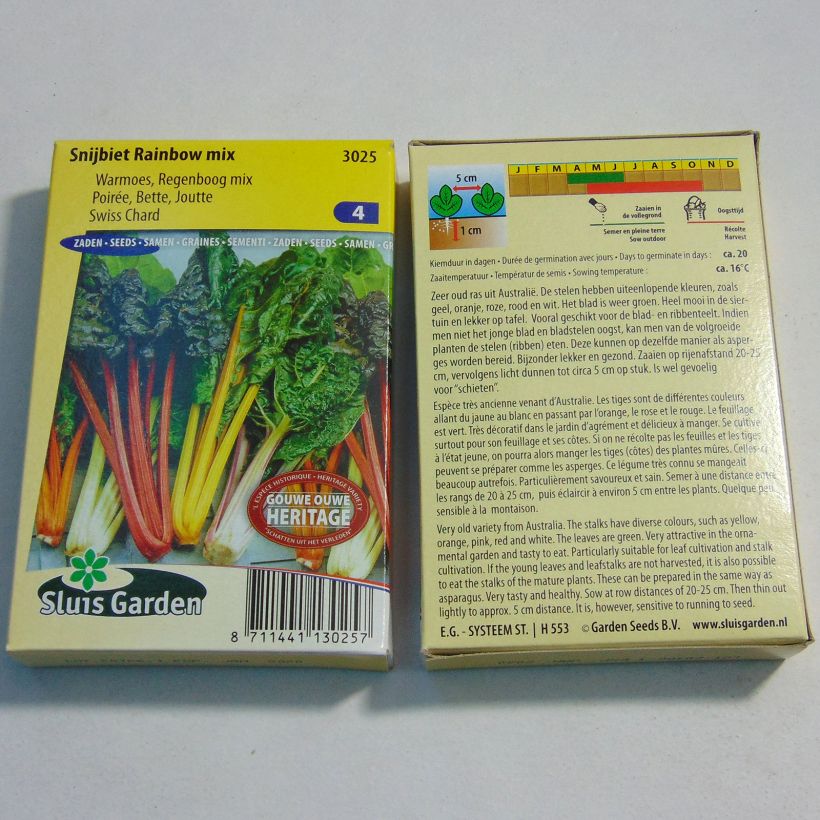 Esempio di esemplare Bietola Rainbow mix sacchetto di semi 400 (15g) come consegnato
