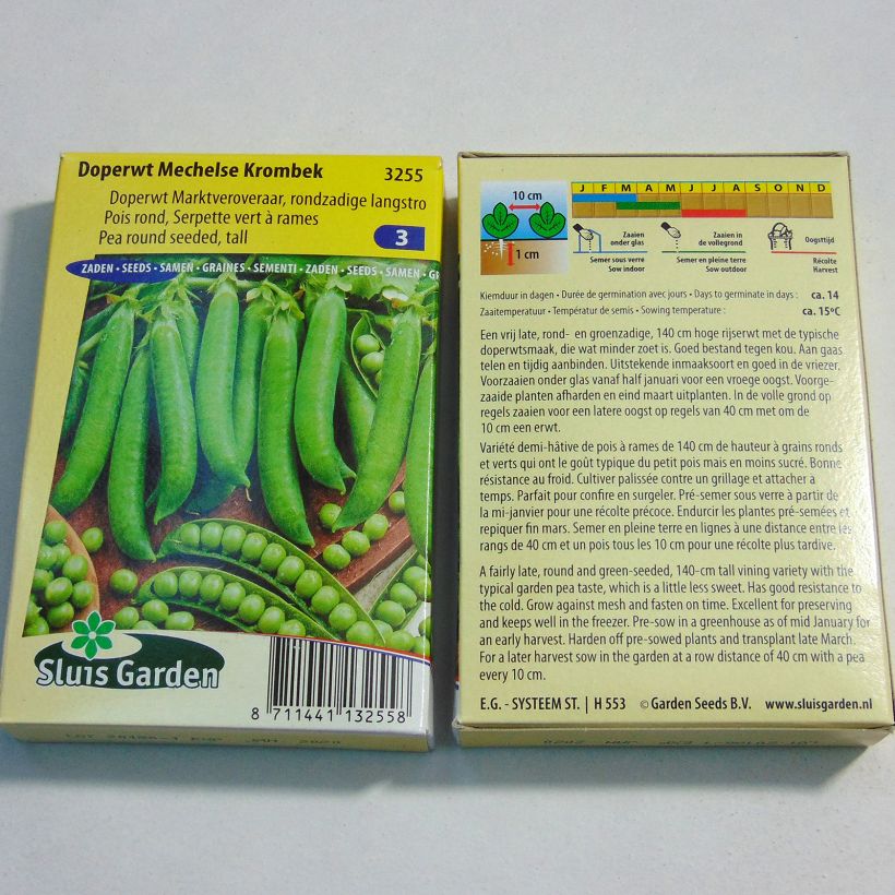 Esempio di esemplare Pisello a grani rotondi rampicante Serpette verte de Malines sacchetto di semi 255 (85g) come consegnato