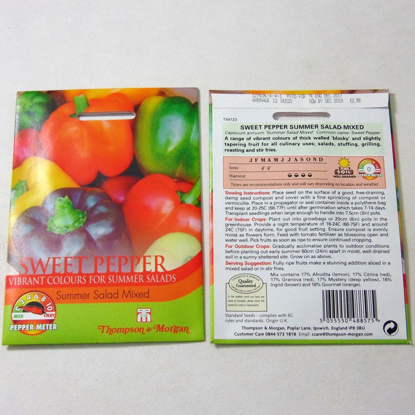 Esempio di esemplare Peperone Summer Salad Mixed sacchetto di semi 14 come consegnato