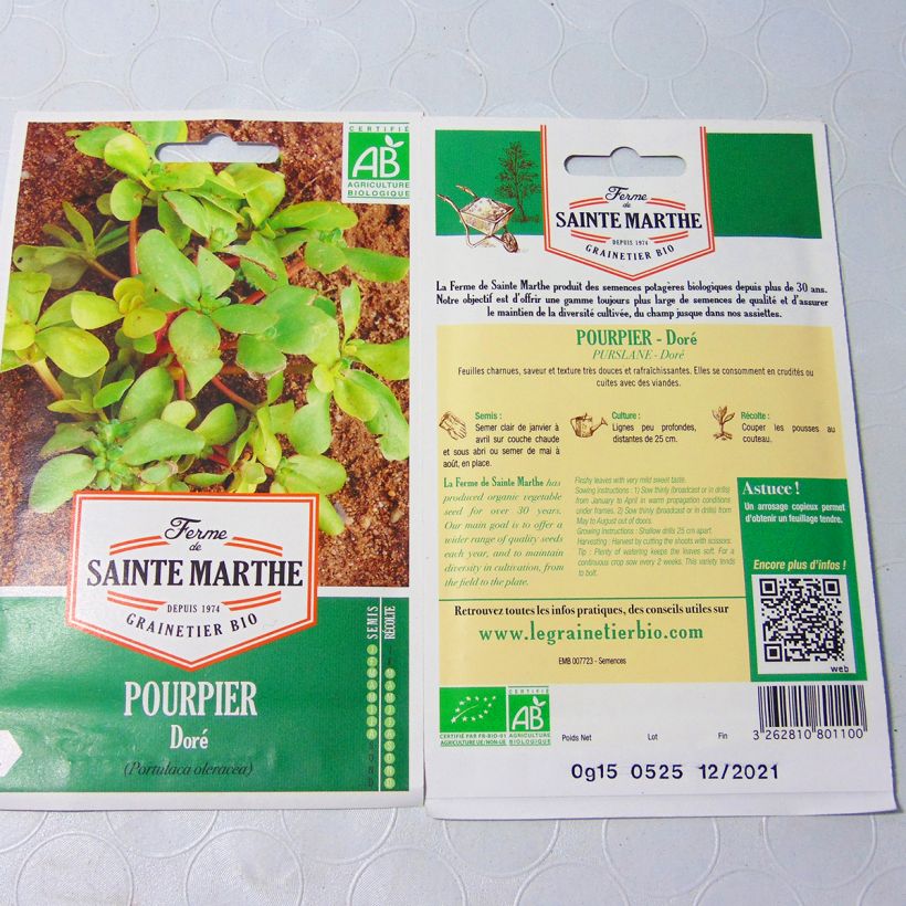 Esempio di esemplare Portulaca oleracea Bio - Ferme de Sainte Marthe - Porcellana sacchetto di semi 300 come consegnato