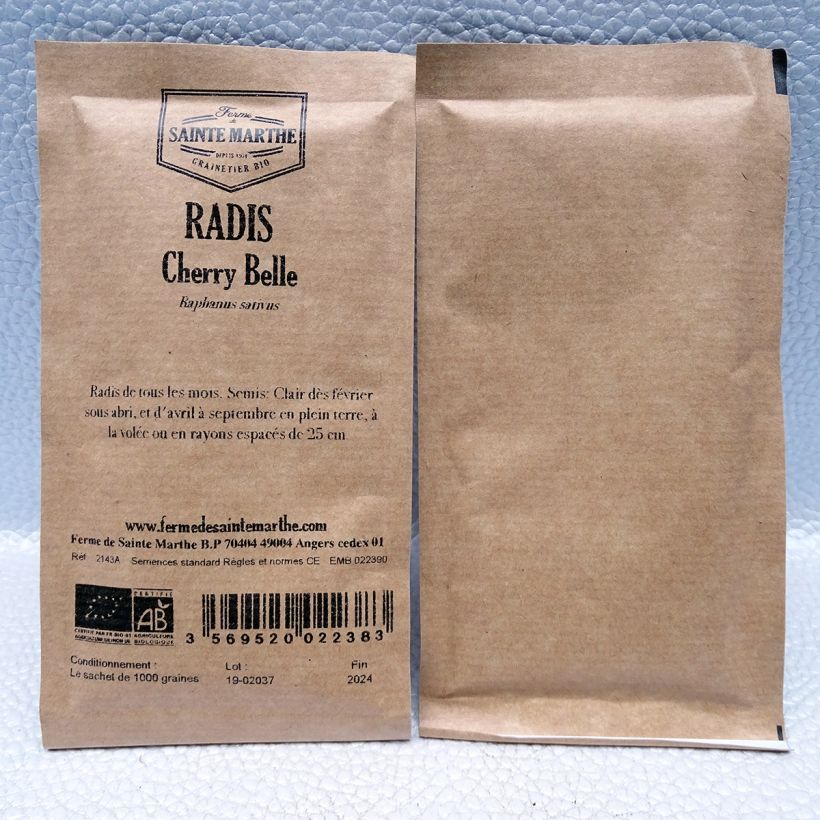 Esempio di esemplare Ravanello Cherry Belle Bio - Ferme de Sainte Marthe sacchetto di semi 1000 come consegnato