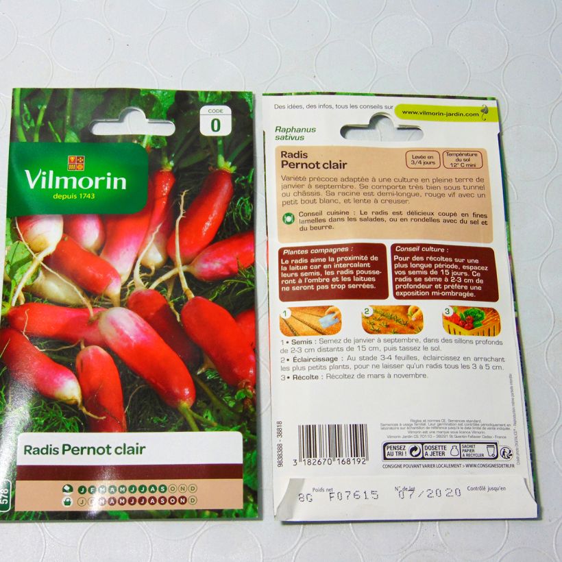 Esempio di esemplare Ravanello Pernot clair - Vilmorin sacchetto di semi 640 (8g) come consegnato