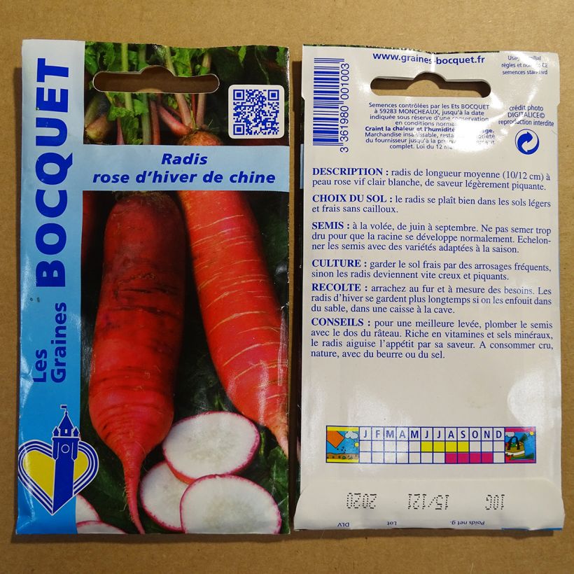 Esempio di esemplare Ravanello Rosa Cinese d'Inverno sacchetto di semi 800 (10g) come consegnato