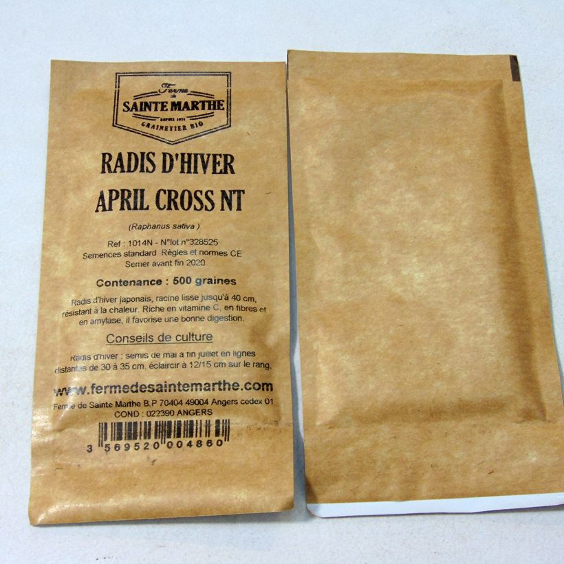 Esempio di esemplare Ravanello April Cross sacchetto di semi 500 (7g) come consegnato