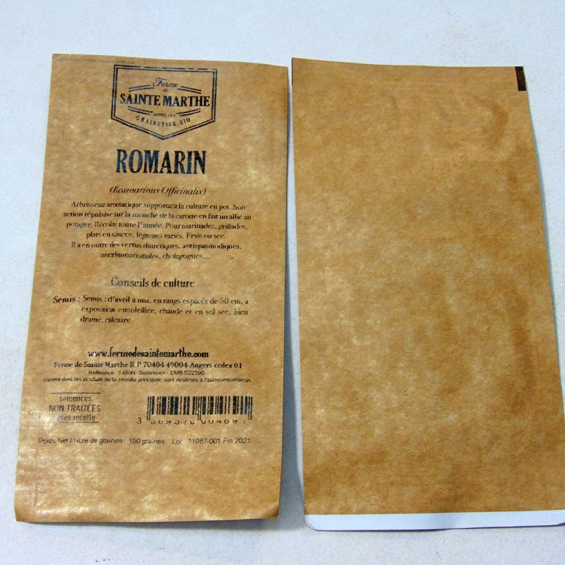 Esempio di esemplare Rosmarinus officinalis Bio - Ferme de Sainte Marthe - Rosmarino sacchetto di semi 150 come consegnato