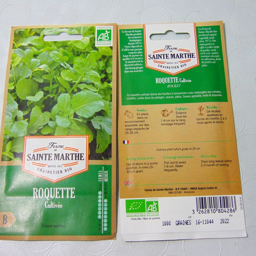 Esempio di esemplare Rucola Bio - Ferme de Sainte Marthe sacchetto di semi 800 (1g) come consegnato