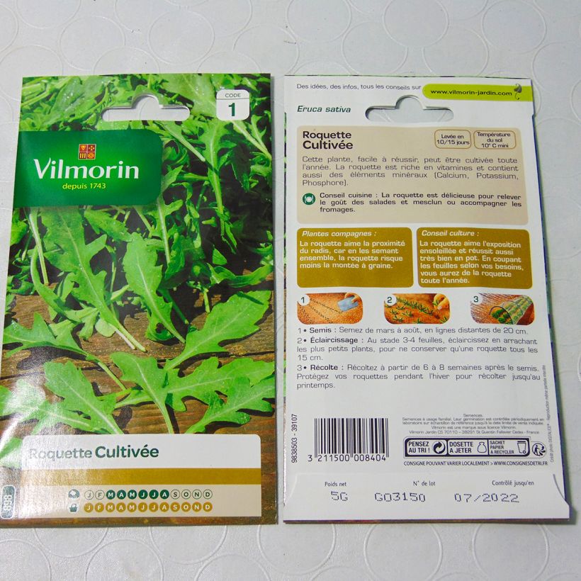 Esempio di esemplare Rucola Astra - Vilmorin sacchetto di semi 2750 (5g) come consegnato