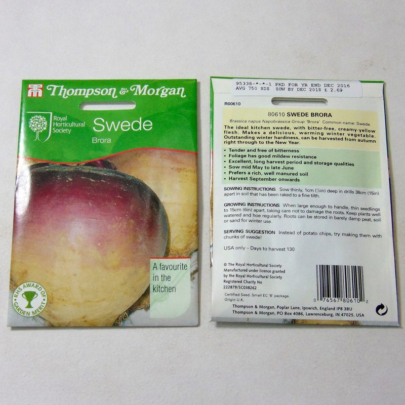 Esempio di esemplare Rutabaga Brora sacchetto di semi 750 come consegnato