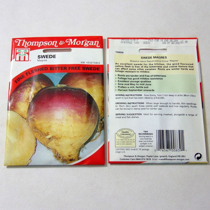Esempio di esemplare Rutabaga Magres sacchetto di semi 1000 come consegnato
