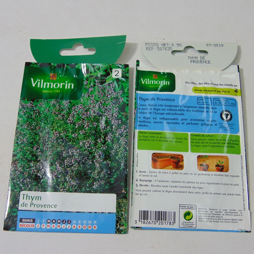 Esempio di esemplare Thymus vulgaris - Vilmorin - Timo sacchetto di semi 3000 come consegnato
